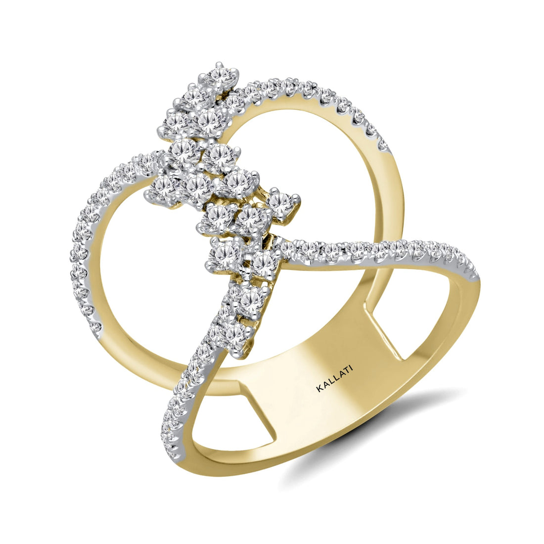 Kallati 3/4ctw Lab Grown Diamond X Ring