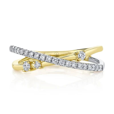 Shy Creation .26ctw Diamond X Band