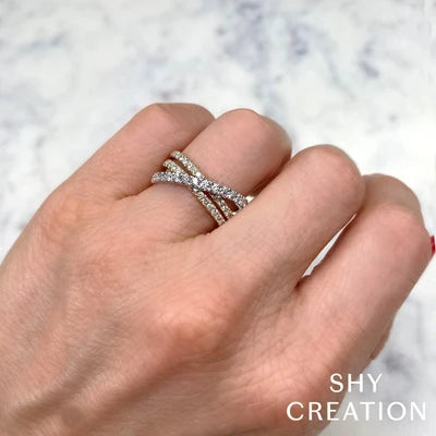 Shy Creation .79ctw Diamond Bridge Ring