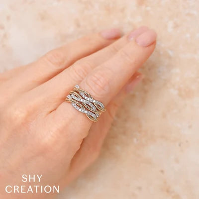 Shy Creation .62ctw Diamond Twist Ring