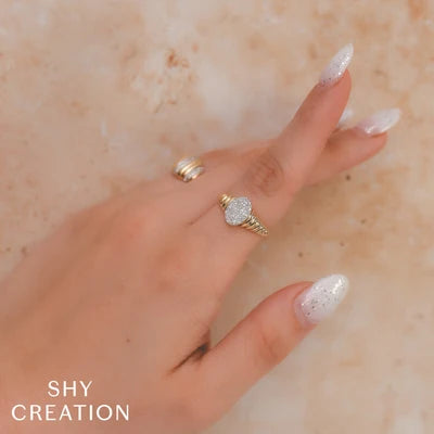 Shy Creation .17ctw Diamond Cluster Ring
