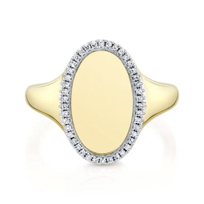 Shy Creation .11ctw Diamond Signet Ring