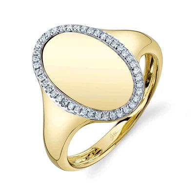 Shy Creation .11ctw Diamond Signet Ring