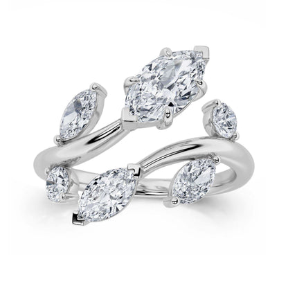 1-1/2ctw Lab Grown Diamond Leaf Ring