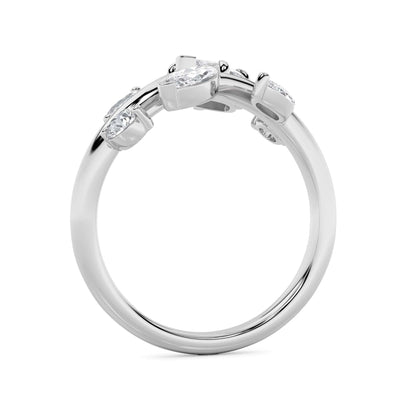 1-1/2ctw Lab Grown Diamond Leaf Ring