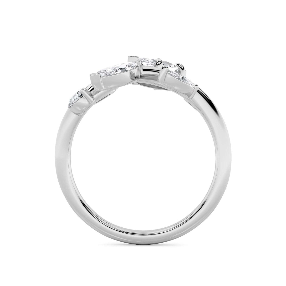 1-1/2ctw Lab Grown Diamond Leaf Ring