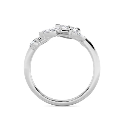 1-1/2ctw Lab Grown Diamond Leaf Ring
