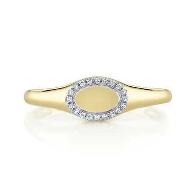 Shy Creation .05ctw Diamond Signet Ring