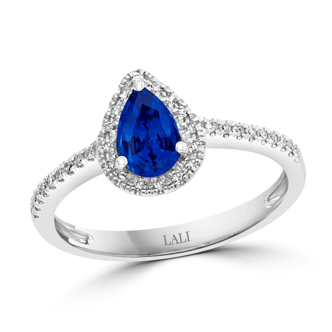 Sapphire Diamond Halo Ring