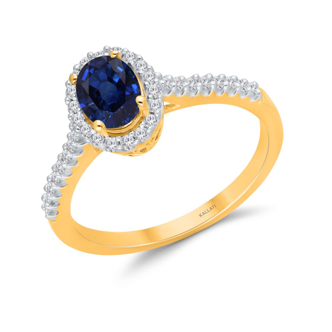 Kallati Sapphire Diamond Halo Ring