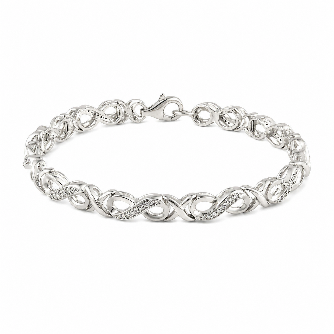 .05ctw Diamond XO Infinity Bracelet