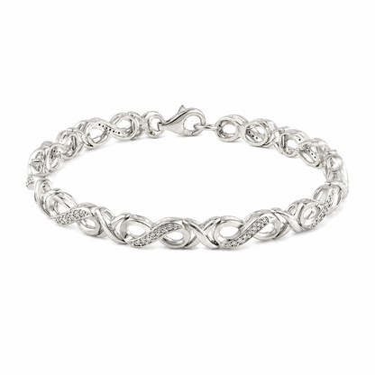 .05ctw Diamond XO Infinity Bracelet
