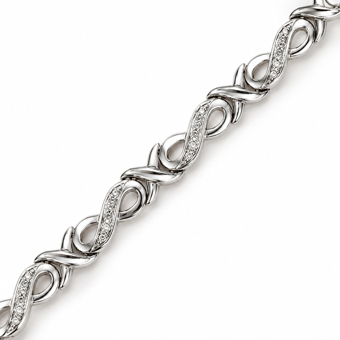 .05ctw Diamond XO Infinity Bracelet