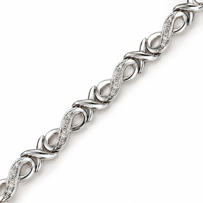 .05ctw Diamond XO Infinity Bracelet