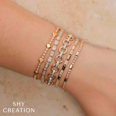 Shy Creation .54ctw Diamond Bezel Bracelet