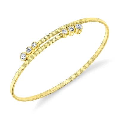 Shy Creation .58ctw Diamond Bezel Bangle
