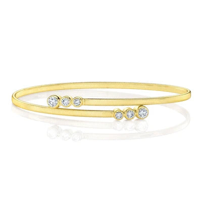 Shy Creation .58ctw Diamond Bezel Bangle