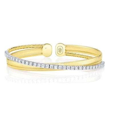 Shy Creation 1.21ctw Diamond Bangle