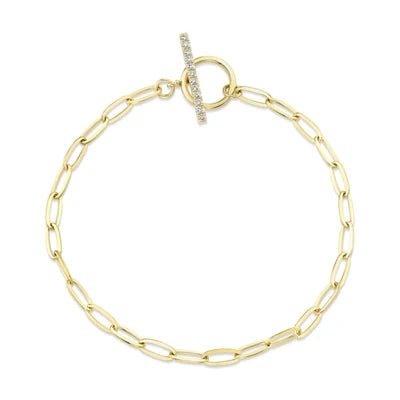 Shy Creation .12ctw Diamond Paperclip Bracelet