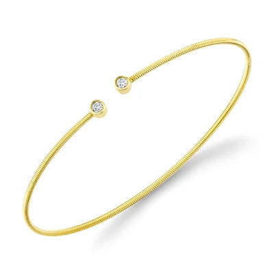 Shy Creation .10ctw Diamond Bezel Bangle