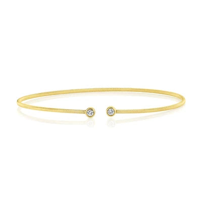 Shy Creation .10ctw Diamond Bezel Bangle