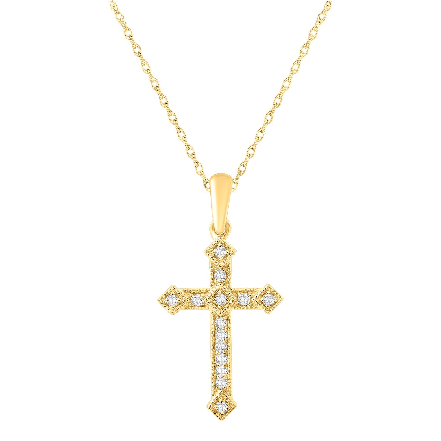 1/10ctw Diamond Cross Pendant