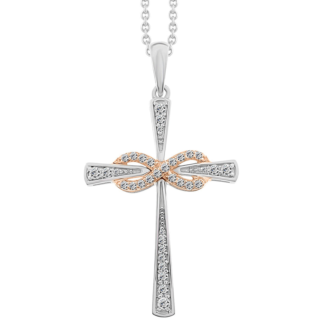 1/4ctw Diamond Infinity Cross Pendant