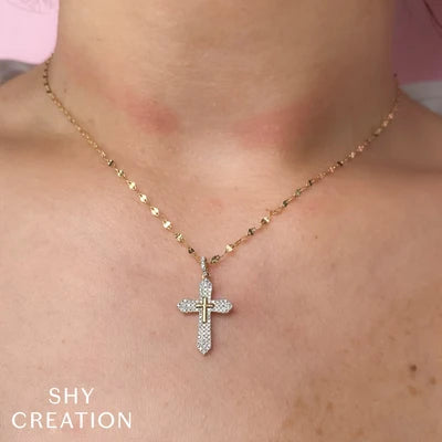 Shy Creation .17ctw Diamond Cross Pendant