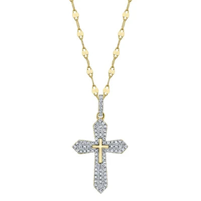 Shy Creation .17ctw Diamond Cross Pendant