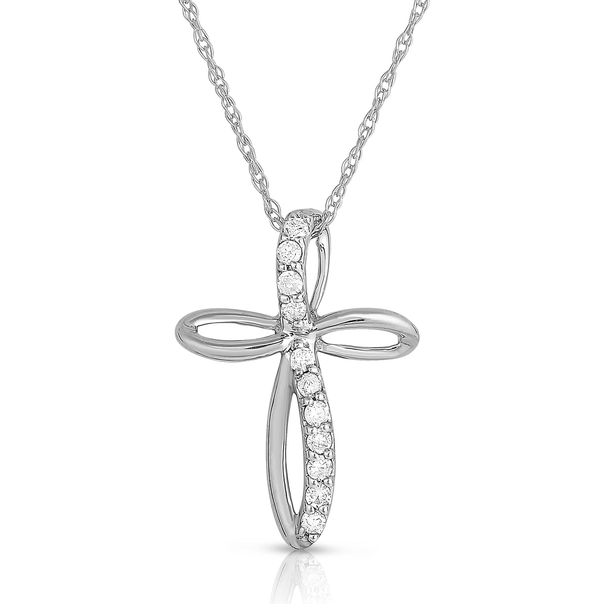 .10ctw Diamond Infinity Cross Pendant