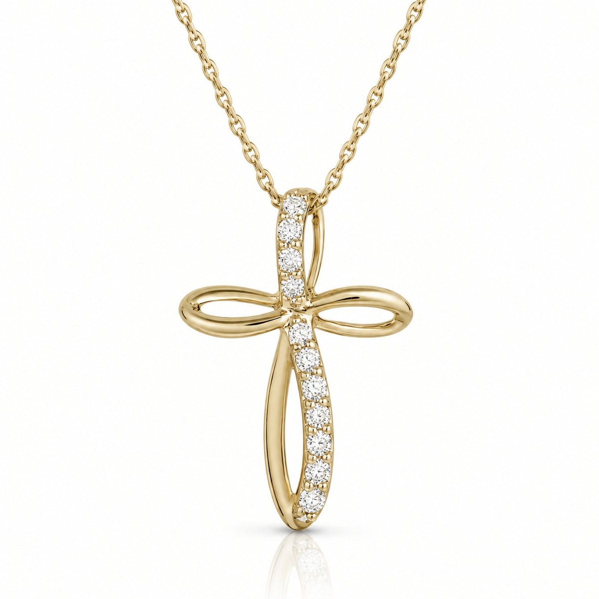 .10ctw Diamond Infinity Cross Pendant
