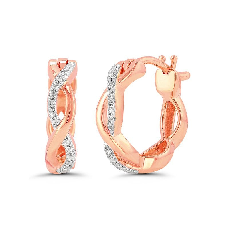 .05ctw Diamond Infinity Hoop Earrings