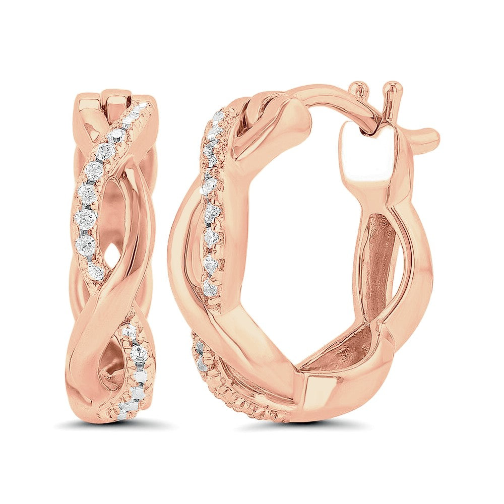 .05ctw Diamond Infinity Hoop Earrings