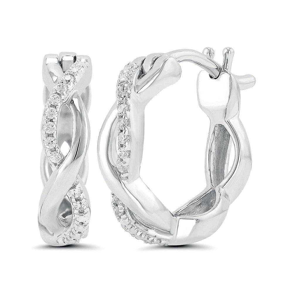 .05ctw Diamond Infinity Hoop Earrings