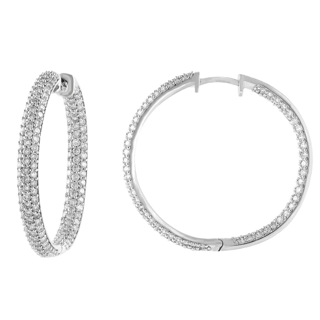 3ctw Lab Grown Diamond In &amp; Out Hoops