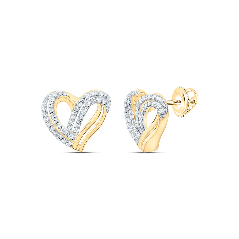 1/3ctw Diamond Heart Stud Earrings