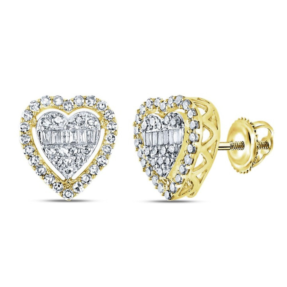 1/2ctw Diamond Heart Stud Earrings