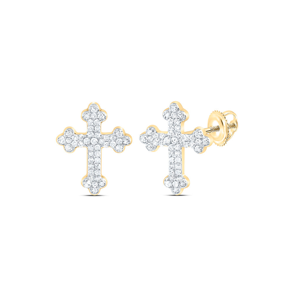 1/5ctw Diamond Cross Stud Earrings