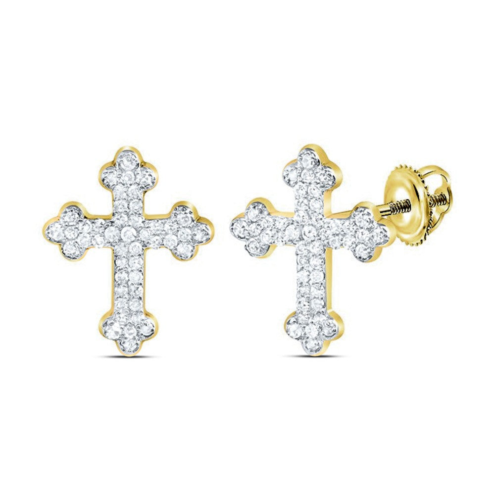 1/5ctw Diamond Cross Stud Earrings
