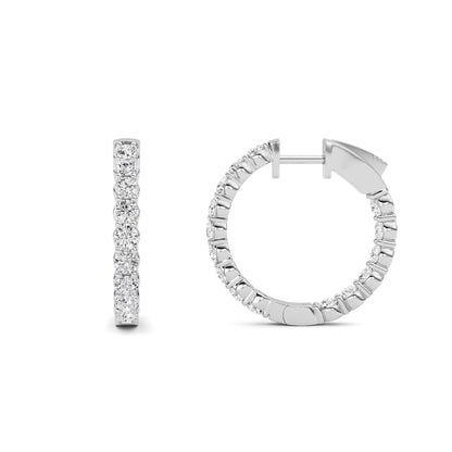 2ctw Diamond In &amp; Out Hoop Earrings