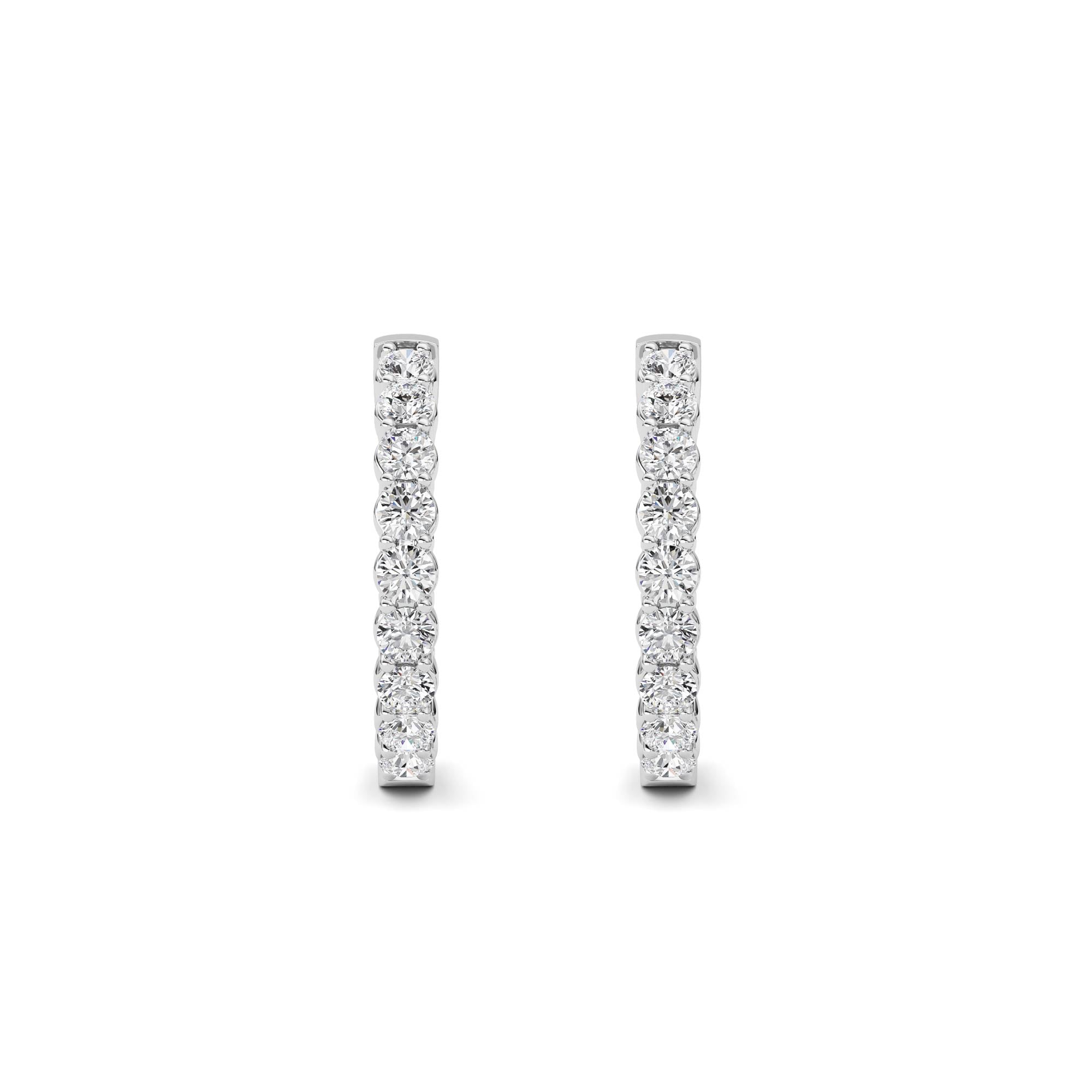 2ctw Diamond In &amp; Out Hoop Earrings