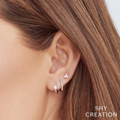 Shy Creation .25ctw Diamond Hoop Earrings