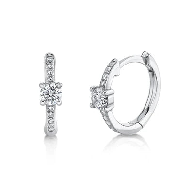 Shy Creation .25ctw Diamond Hoop Earrings