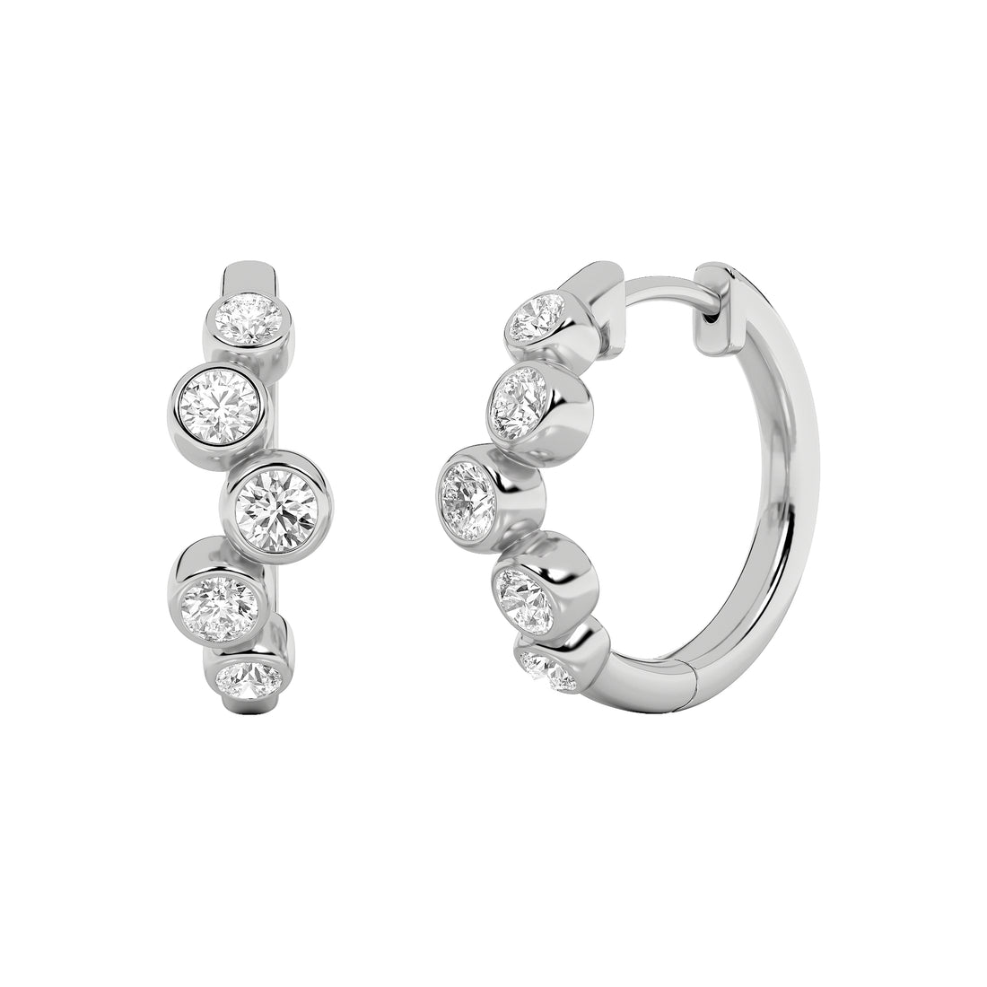 1ctw Diamond Bezel Hoops