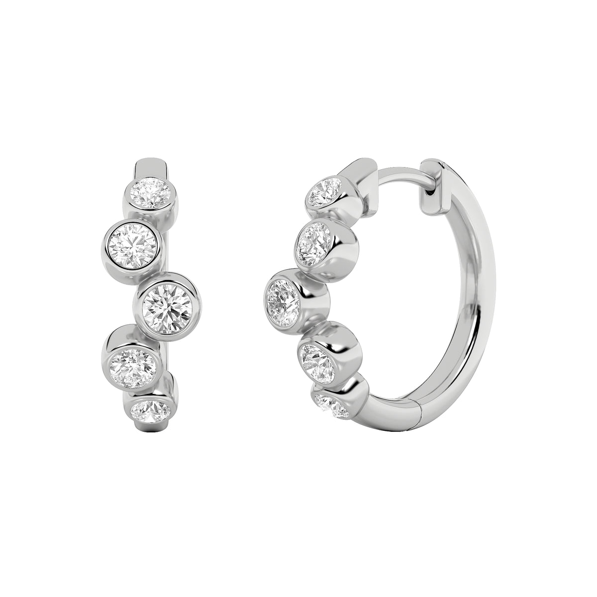 1ctw Diamond Bezel Hoops