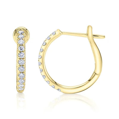 Shy Creation .26ctw Diamond Hoop Earrings