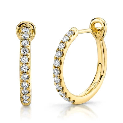 Shy Creation .26ctw Diamond Hoop Earrings