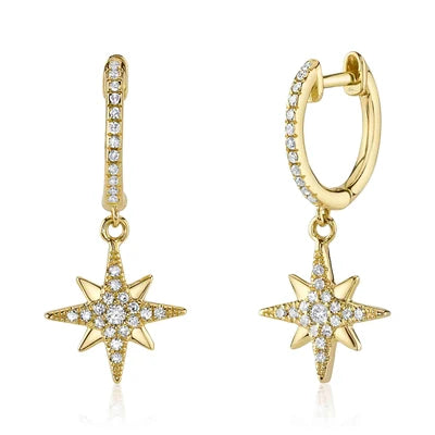 Shy Creation .19ctw Diamond Star Earrings