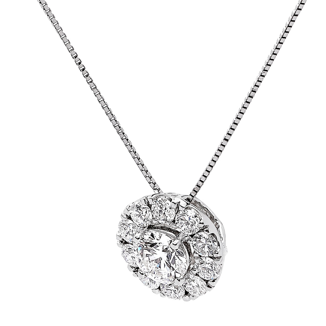 1ctw Certified Lab Grown Diamond Halo Pendant