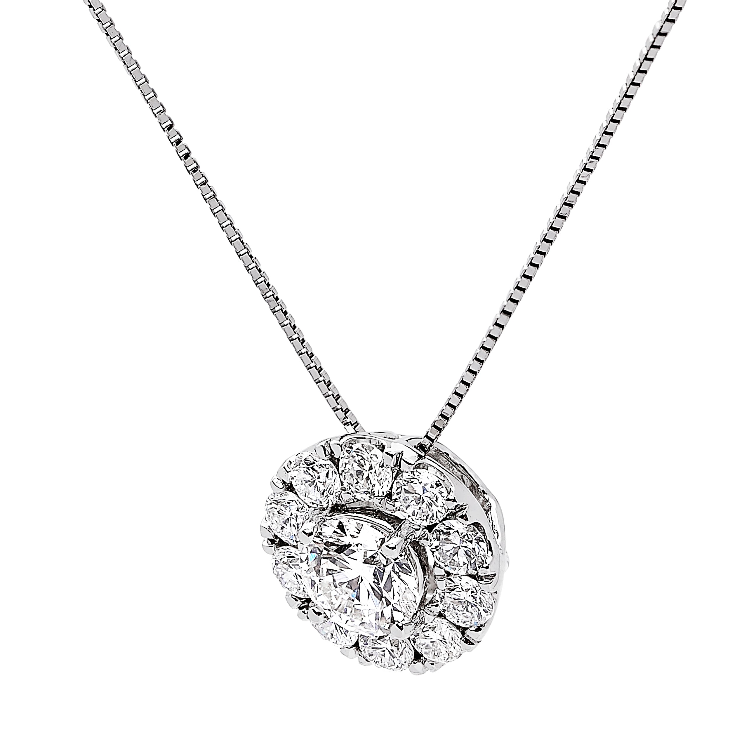 1ctw Certified Lab Grown Diamond Halo Pendant